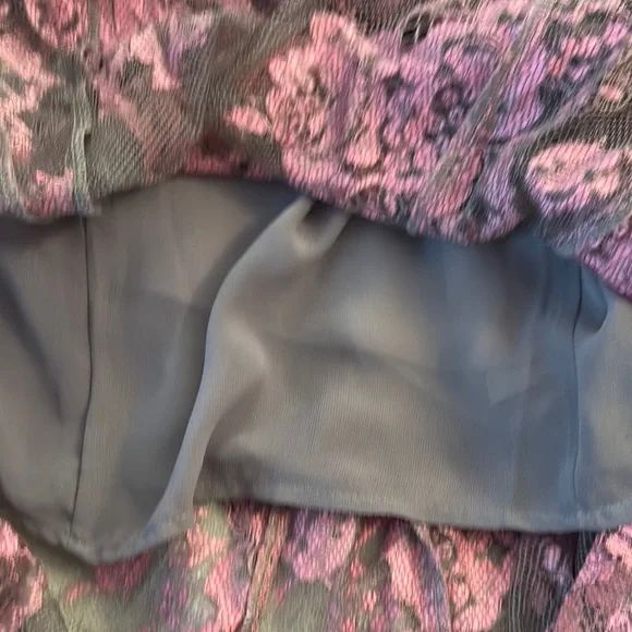 NBD Floral Lace Maxi Dress in Pink and Black - Picture 2 of 5